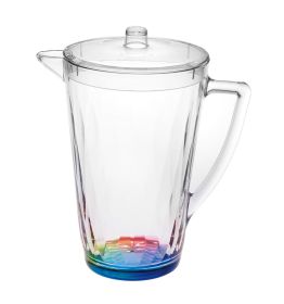 2.5 Quarts Designer Rainbow Diamond Acrylic Pitcher, Crystal Clear Break Resistant Premium Acrylic Pitcher for All Purpose BPA Free