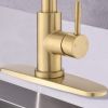 Pull Down Kitchen Faucet with Sprayer Stainless Steel Brushed Gold