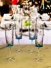 Designer Acrylic Oval Halo Blue Champagne Flutes Set of 4 (4oz), Premium Quality Unbreakable Stemmed Acrylic Champagne Flutes for All Champagnes